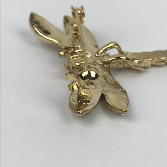 Dragonfly Pave Rhinestones Rainbow Enamel Brooch - Picture 7 of 8